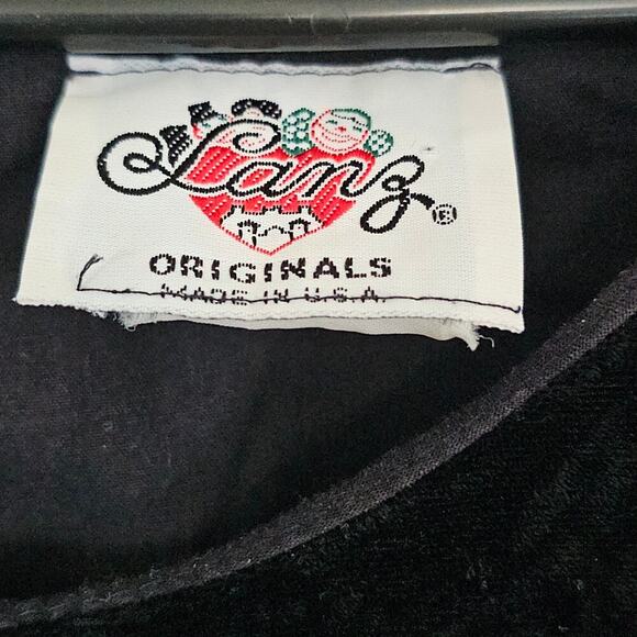 Vintage Velvet Metallic Dress Lanz Originals‎ Small Midi 80s Glam Paisley - Picture 4 of 7